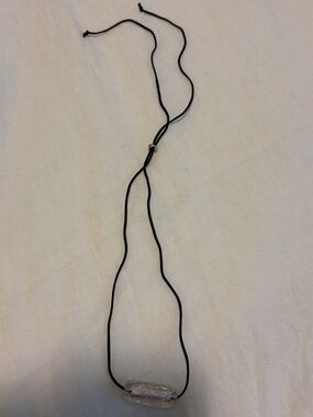 Glass Tube Pendant Necklace in Black Cord